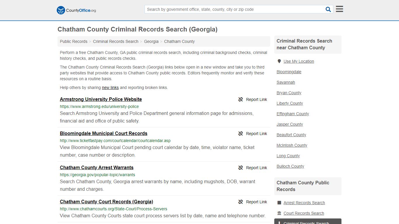 Criminal Records Search - Chatham County, GA (Arrests ...