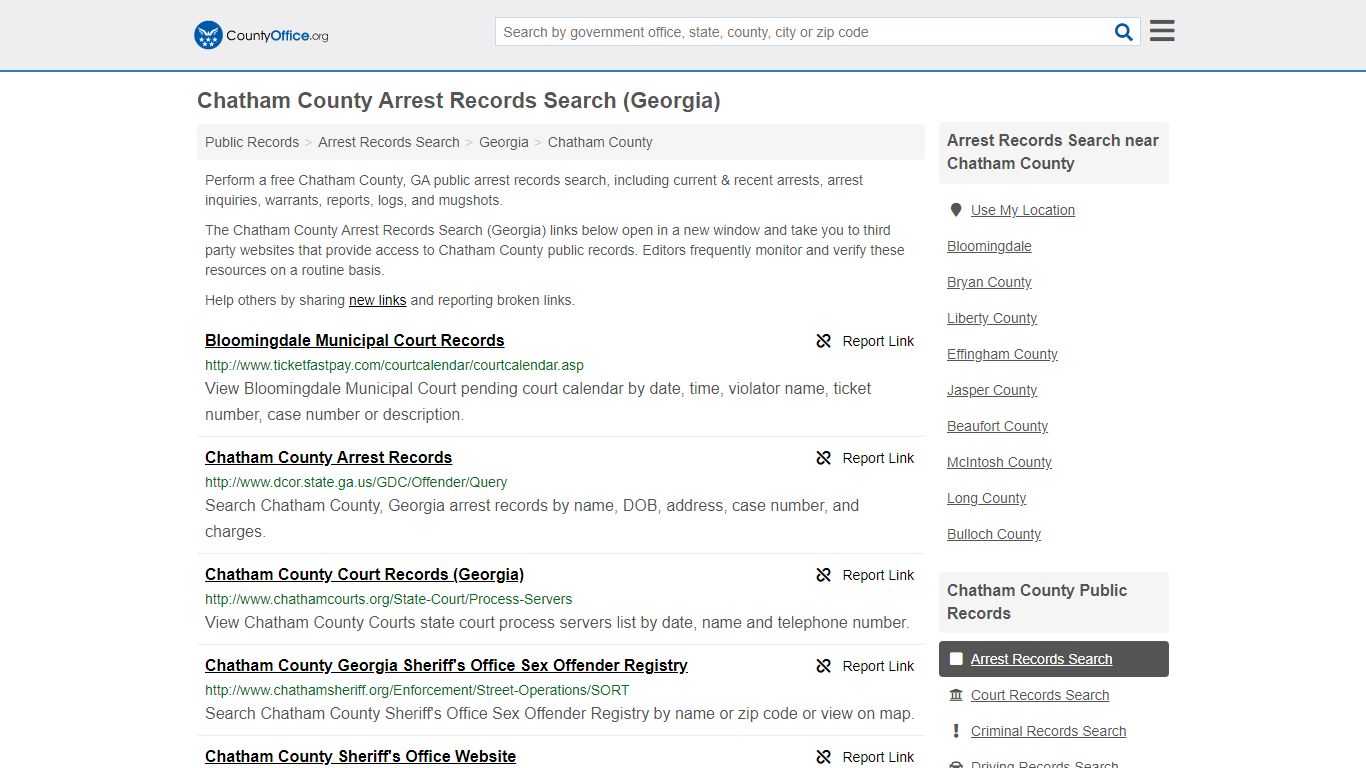 Arrest Records Search - Chatham County, GA (Arrests ...